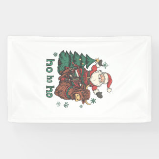 Weihnachtsbaumbeleuchtung der Frauen Santa Riding  Banner