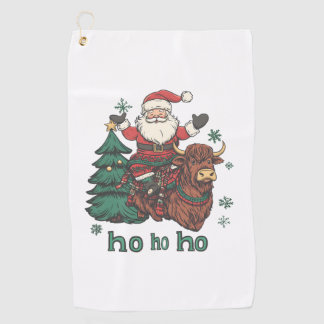 Weihnachtsbaumbeleuchtung der Frauen Santa Riding  Golfhandtuch