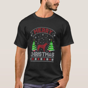 Weihnachtsbaumbeleuchtung Männer Frauen Rind Hund T-Shirt