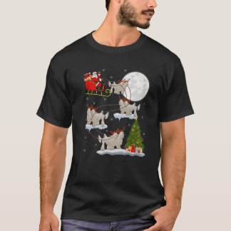 Weihnachtsbaumbeleuchtung Santa Reitet Weißen Kabe T-Shirt