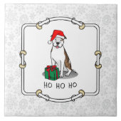 WeihnachtsbaumBull (lt brindle white 3) Niedlich Fliese (Vorderseite)
