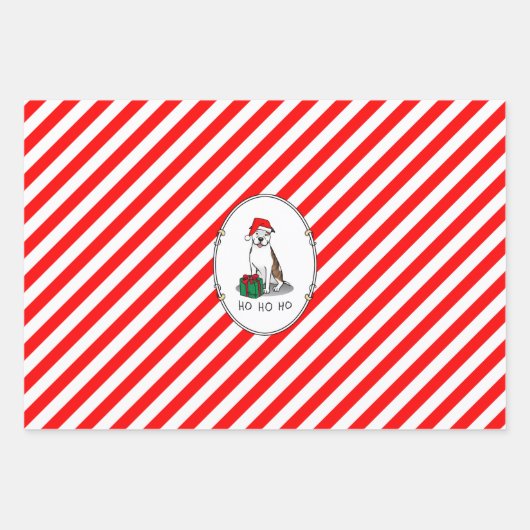 WeihnachtsbaumBull (lt brindle white 3) Niedlich Geschenkpapier Set (Vorderseite 2)