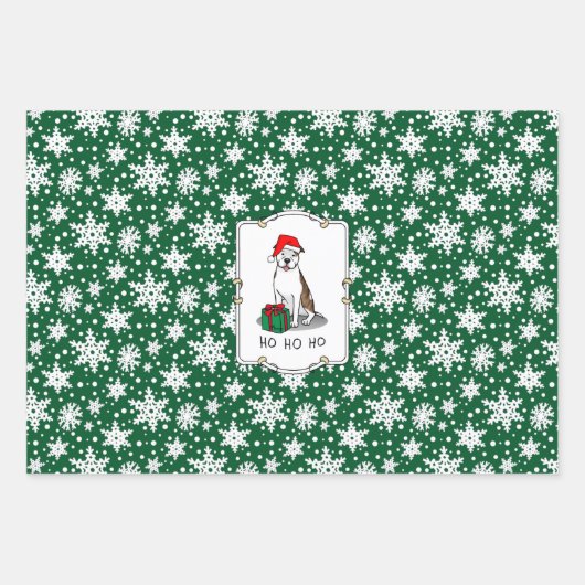 WeihnachtsbaumBull (lt brindle white 3) Niedlich Geschenkpapier Set (Vorderseite)