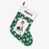 WeihnachtsbaumBull (lt brindle white 3) Niedlich Großer Weihnachtsstrumpf (Vorderansicht (hängend))