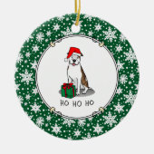 WeihnachtsbaumBull (lt brindle white 3) Niedlich Keramik Ornament (Vorne)