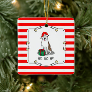 WeihnachtsbaumBull (lt brindle white 3) Niedlich Keramikornament