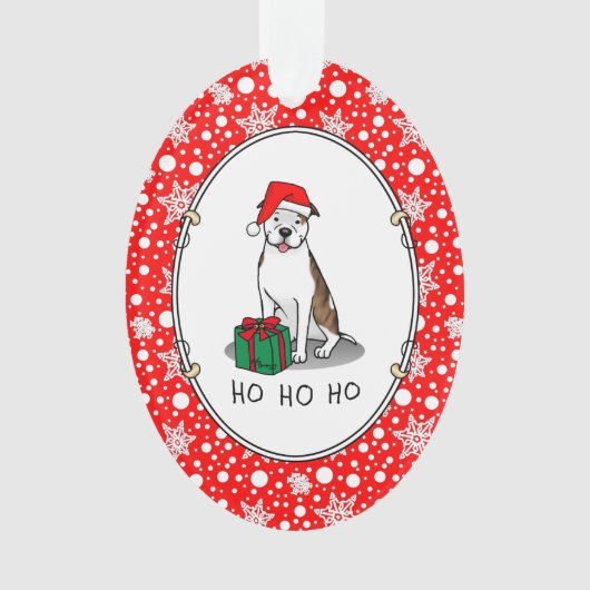 WeihnachtsbaumBull (lt brindle white 3) Niedlich Ornament (Vorderseite)