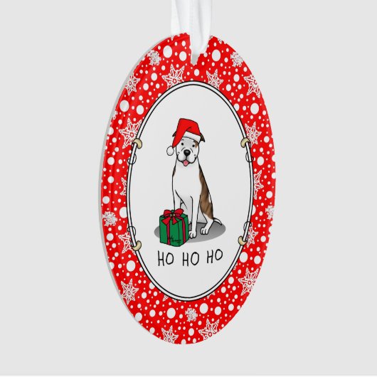 WeihnachtsbaumBull (lt brindle white 3) Niedlich Ornament (Vorderseite)