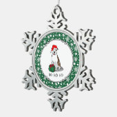 WeihnachtsbaumBull (lt brindle white 3) Niedlich Schneeflocken Zinn-Ornament (Rechts)