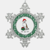 WeihnachtsbaumBull (lt brindle white 3) Niedlich Schneeflocken Zinn-Ornament (Vorderseite)