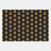 Weihnachtsbaumchen auf Aquamarin, schwarz und weiß Geschenkpapier Set (Vorderseite 2)