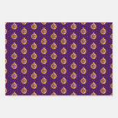 Weihnachtsbaumchen auf Lila, schwarz und weiß Geschenkpapier Set (Vorderseite)