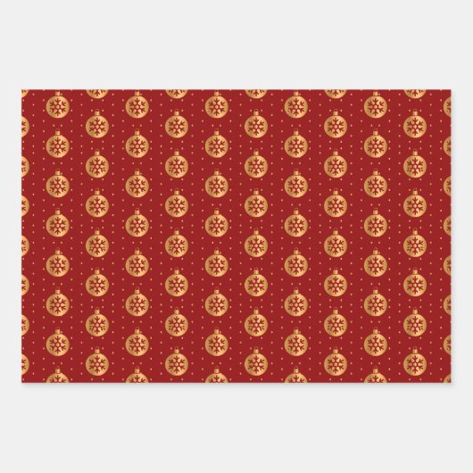 Weihnachtsbaumchen auf Rot, Schwarz und Weiß Geschenkpapier Set (Vorderseite)