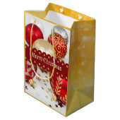 Weihnachtsbaumchen, Frohe Weihnachten Mittlere Geschenktüte (Rückseite Schrägansicht)