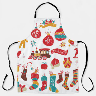 Weihnachtsbaumchen: Schneesicheres Vintages Set. Schürze