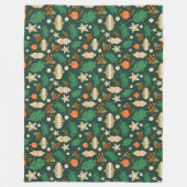 Weihnachtsbaumchen und Winterfolien grün Fleecedecke (Vorderseite)