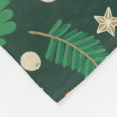 Weihnachtsbaumchen und Winterfolien grün Fleecedecke (Ecke)