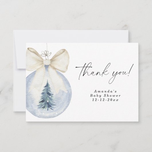 Weihnachtsbaumdekoration Babydusche Danke (Vorderseite)