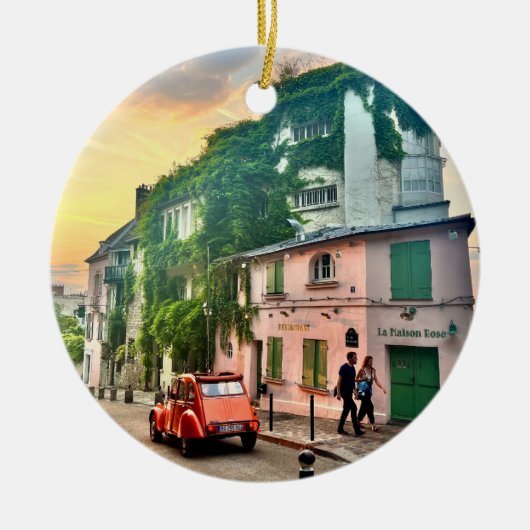 Weihnachtsbaumdekoration in Paris Keramik Ornament (Vorne)