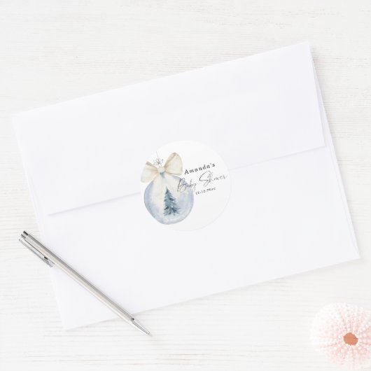 Weihnachtsbaumdekoration mit Bugbabusdusche Runder Aufkleber (Umschlag)