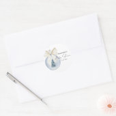 Weihnachtsbaumdekoration mit Schleife Baby Shower Runder Aufkleber (Umschlag)