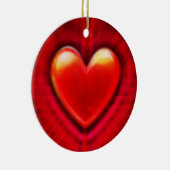 Weihnachtsbaumdekoration tiefrotes Herz. Keramik Ornament (Rechts)