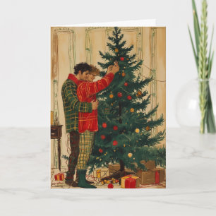 Weihnachtsbaumdekoration umarmen karte