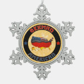 Weihnachtsbaumdekoration unter den Fahnen der Deut Schneeflocken Zinn-Ornament (Vorderseite)