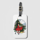 Weihnachtsbaumdekoration Vintages Mädchentanz Gepäckanhänger (Vorderseite Vertikal)