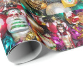 Weihnachtsbaumdekorationen aus Glas farbenfrohe Ge Geschenkpapier (Rolleneckpunkt)