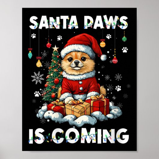 Weihnachtsbaumdekorationen für Frauen Spitz Hund L Poster (Vorne)