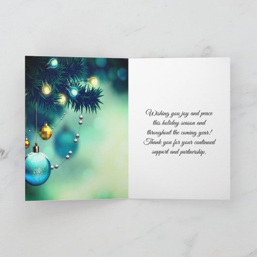 Weihnachtsbaumdekorationen, magisch feiertagskarte (Innenseite)