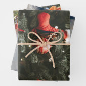 Weihnachtsbaumdekorationen Nahes Foto Geschenkpapier Set (Beispiel)