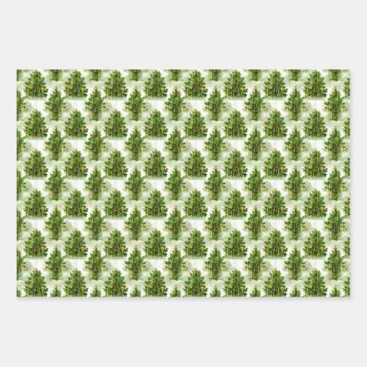 Weihnachtsbaumdekorationsmuster Geschenkpapier Set (Vorderseite 3)