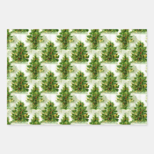 Weihnachtsbaumdekorationsmuster Geschenkpapier Set (Vorderseite 2)