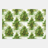 Weihnachtsbaumdekorationsmuster Geschenkpapier Set (Vorderseite)