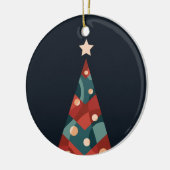 Weihnachtsbaumdesign, abstraktes Retro in Rot Keramik Ornament (Links)