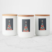 Weihnachtsbaumdesign, abstraktes Retro in Rot Lebensmitteletikett (Flaschen)