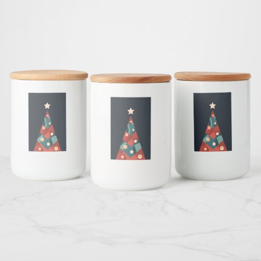 Weihnachtsbaumdesign, abstraktes Retro in Rot Lebensmitteletikett (Flaschen)