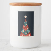 Weihnachtsbaumdesign, abstraktes Retro in Rot Lebensmitteletikett (Vorderseite)