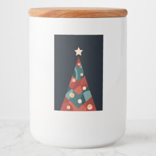 Weihnachtsbaumdesign, abstraktes Retro in Rot Lebensmitteletikett