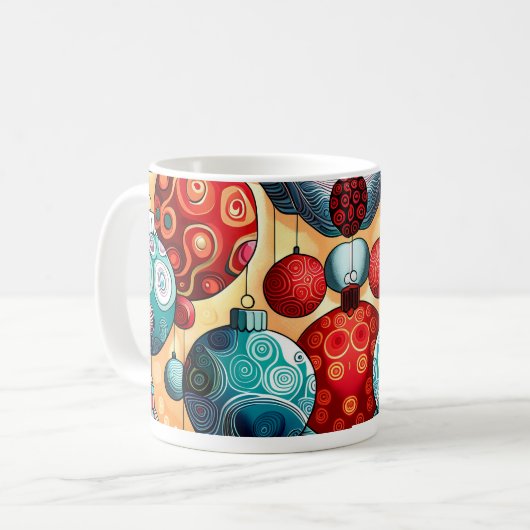 Weihnachtsbaumdesign Kaffeetasse (Vorderseite Links)