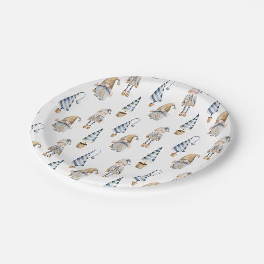 Weihnachtsbaumdesign Pappteller (Schrägansicht)