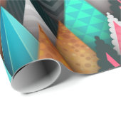 Weihnachtsbaumdesign voller Farben glücklich neu Geschenkpapier (Rolleneckpunkt)