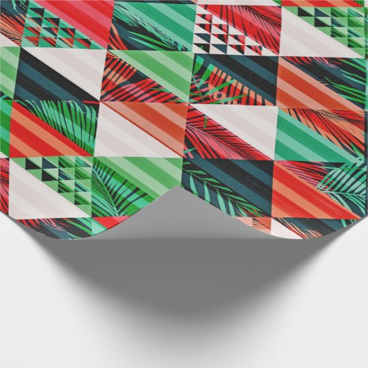 Weihnachtsbaumdesign voller Farben glücklicher neu Geschenkpapier (Ecke)