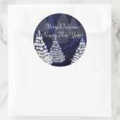Weihnachtsbäume 2 runder aufkleber (Tasche)