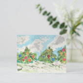 Weihnachtsbäume am Tag Feiertagspostkarte (Stehend Vorderseite)