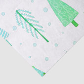 Weihnachtsbäume an der Küste Türkisblaues Muster Seidenpapier (Detail)