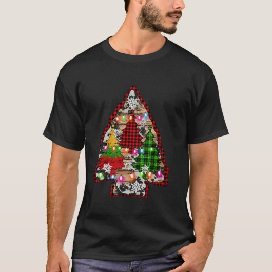 Weihnachtsbäume Arrowhead Xmas Lights Cowhide Buff T-Shirt (Vorderseite)