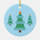 Weihnachtsbäume auf blau, Ornamente (Vorne)